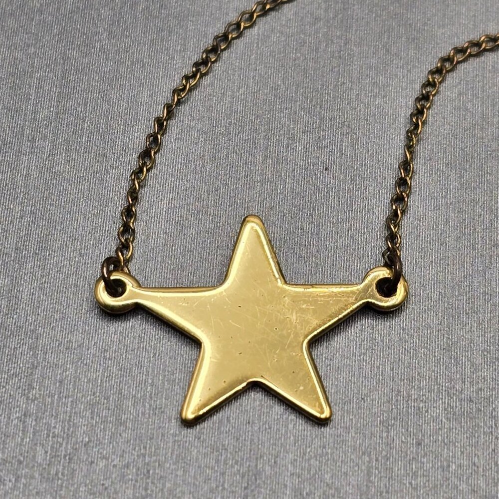 VTG Carla 14K Gold Filled Star Pendant Choker Necklace 15" Minimalist Celestial - Picture 7 of 16